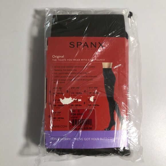 Spanx Tight-End Tights Women’s C Green Ripe Olive Original Opaque Shaping New - Picture 5 of 9